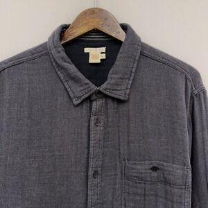 Carbon 2 Cobalt Men's Sz XL Steel Gray Button Front Lined Flannel Work Shirt euc